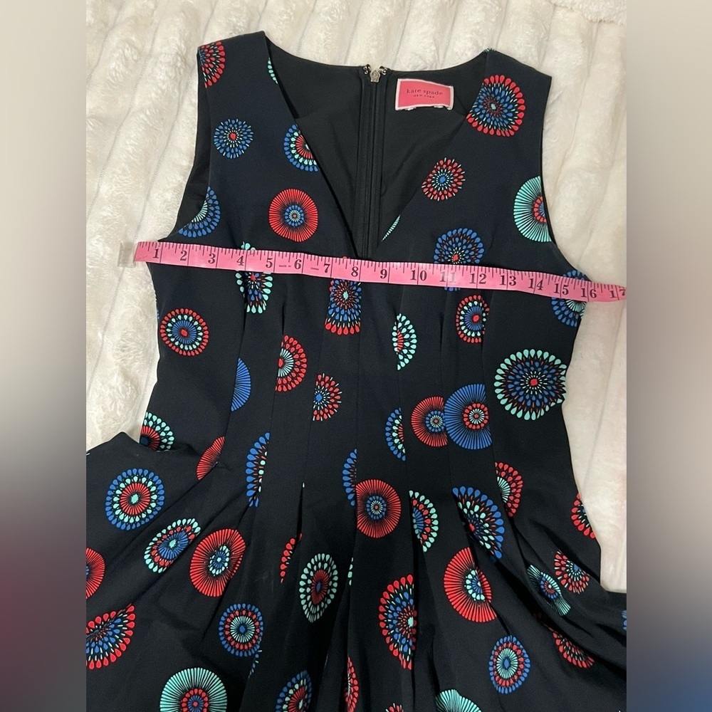 Kate Spade Black Midi Dress with Vibrant Patterns - Picture 9 of 11